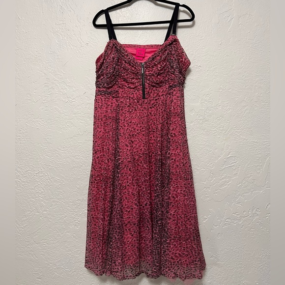 Torrid X Betsey Johnson Pink Leopard Tulle Dress EUC Size 22 - Picture 2 of 11